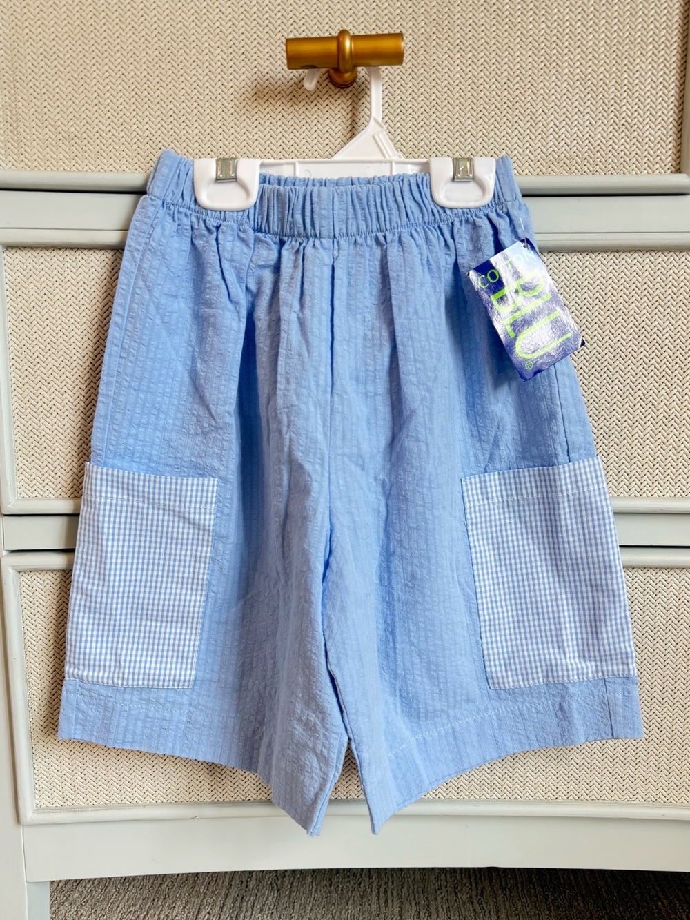 Blue Kids' Elastic-Waist Shorts with Patch Pockets
